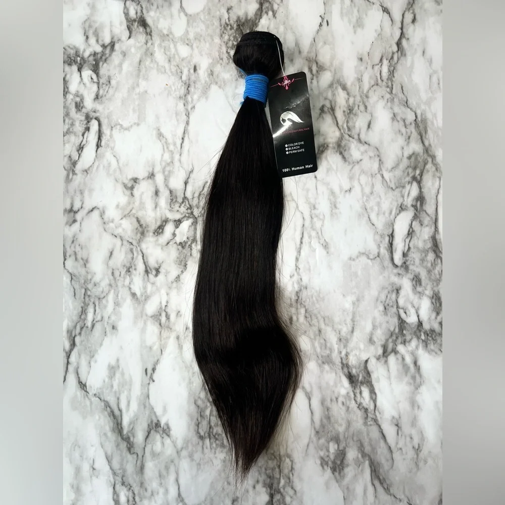 16 Inch Brazilian Human Hair  Unprocessed Natural Straight black Hair Bu…
